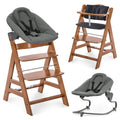 hauck, Hochstühle, Walnuss, Alpha+ Hochstuhl Newborn Set mit Premium Bouncer