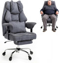 Asukale, Bürostühle, 200 kg, Grau, Ergonomischer Bürostuhl, XXL Chefsessel Fussstütze Homeoffice