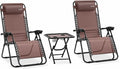 SereneLife, Liegen, 120 kg, Braun, Sonnenliege Klappbar 2er Set, Zero Gravity Liegestuhl für Garten und Balkon