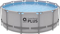 AVENLI, Stahlrahmenpool, 366x122 cm, 10.756 L, Grau, Frame Plus Pool ohne Zubehör, rund, Aufstellpool Framepool Gartenpool Schwimmbecken Swimmingpool