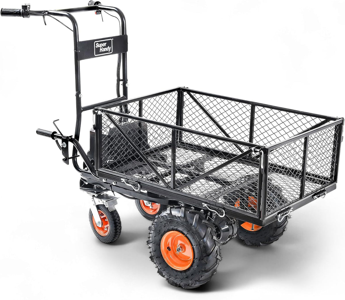 SuperHandy, Handwagen, 300 kg, 460 kg, 48 V, Grau/Weiss, Elektro-Schubkarre, Traglast, Zugkraft