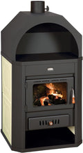 CasaNovae24, Kaminofen, 17 kW, Grau/Schwarz, Prity W17 Holzofen, freistehend Holzofen, hohe Leistung, CE-zertifiziert