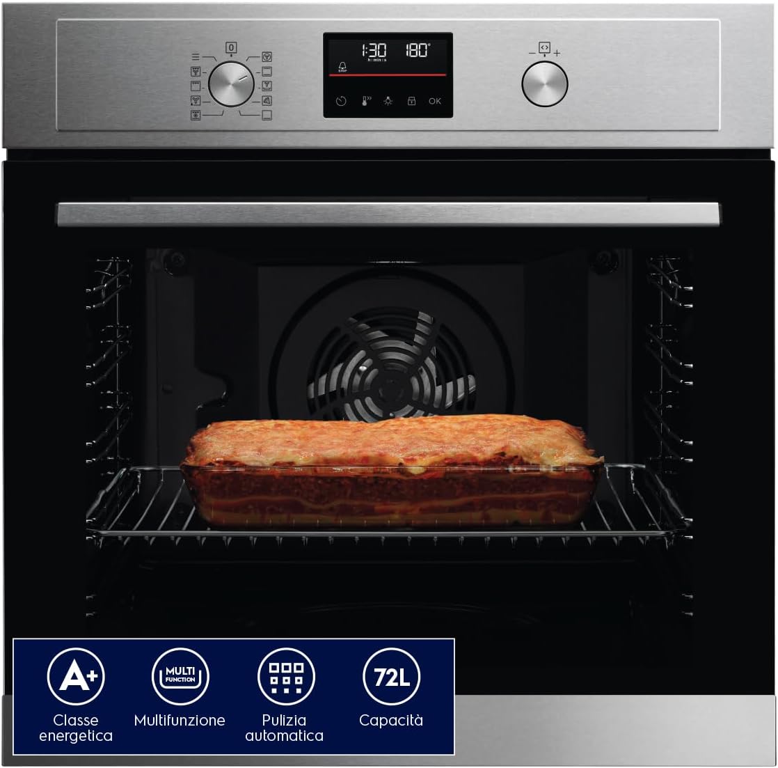 Electrolux, Backofen, 569 mm, 72 l, Schwarz/Grau, EOF4P46X Multifunktions-, Klasse A+, SurroundCook, Pyrolytische Reinigung