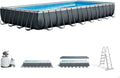 Intex, Stahlrahmenpool, 975x488x132 cm, 10500 L, 54368 L, Grau, 26374NP, Aufstellpool Ultra XTR Frame Rechteckig