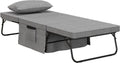HOMCOM, Bett, 75x190 cm, Grau, 4-in-1 Klapp Erwachsene Gäste Klappbar mit Kissen