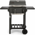 ACTIVA, Holzkohlegrill, Grau/Weiss, Angular Smart mit Gusseisen-Grillrost I Grillwagen mit, höhenverstellbarer Kohlewanne & Thermometer I Outdoor BBQ