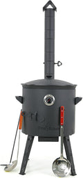 ZARENHOFF, Dutch Oven, 40 cm, 48 cm, 2 mm, 12 L, Grau, Utschak Uchag Feuerofen Ø Stahl mit Usbekische Kazan
