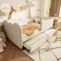 ZIDEY, Matratze, 90x190 cm, Beige, Polsterbett Daybett, Tagesbett Schlafsofa mit Ausziehbett, Gästebett mit Lattenrost