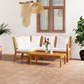 Sofa, Cozynest, Creme, Akazienholz Massiv Gartenmöbel 4-TLG. mit Auflagen