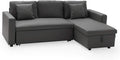 Sofa, Happy Garden, Grau, umwandelbares Eck Clark 3-Sitzer in em Kunstleder. mit