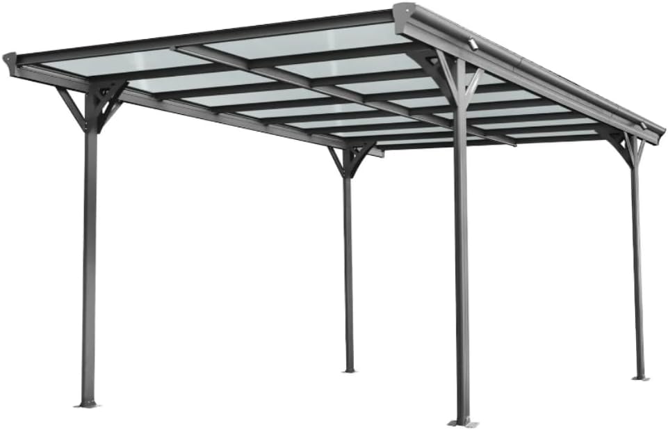 HORI, Carports, Anthrazit, Carport Aluminium /, witterungsbeständiger Auto Unterstand, Moderne Garagenüberdachung für den Aussenbereich