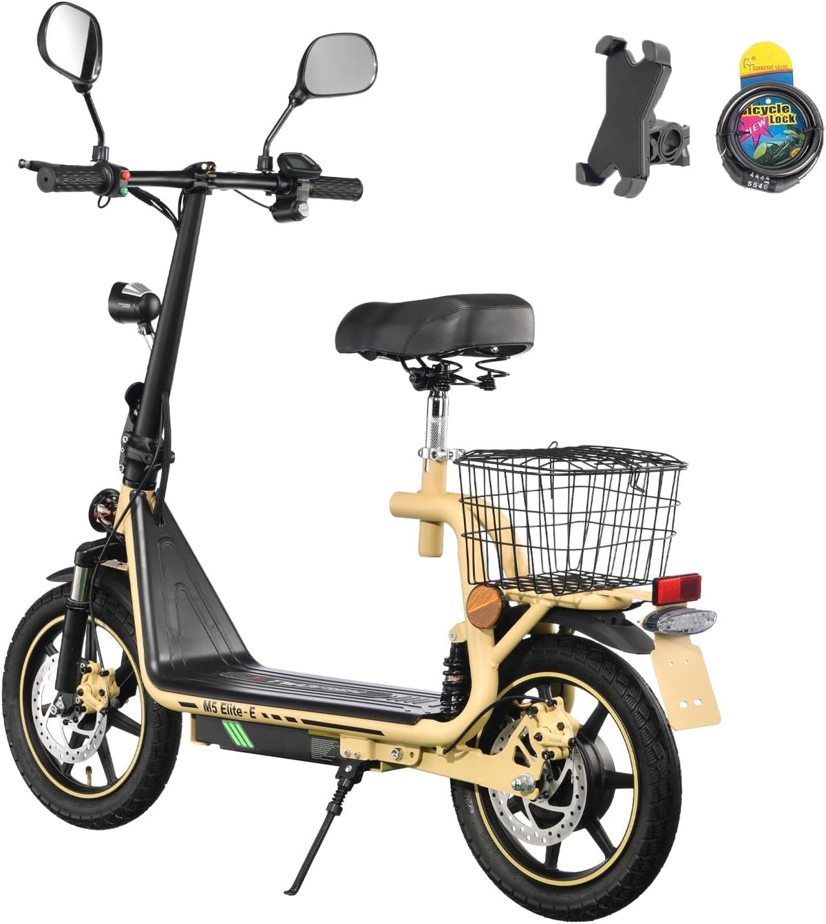 TWOFISH, E-Scooter, 14 Zoll, 500 W, 48 V, 13Ah, Grau, E Moped mit Strassenzulassung, Elektro Motorrad für Erwachsene mit Motor Akku