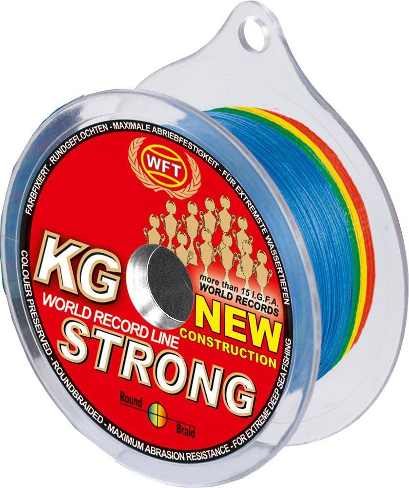 WFT, Geflochtene Schnüre, 0,22 mm, 600 m, 32 kg, Grün/Orange/Gelb, KG Strong Schnur