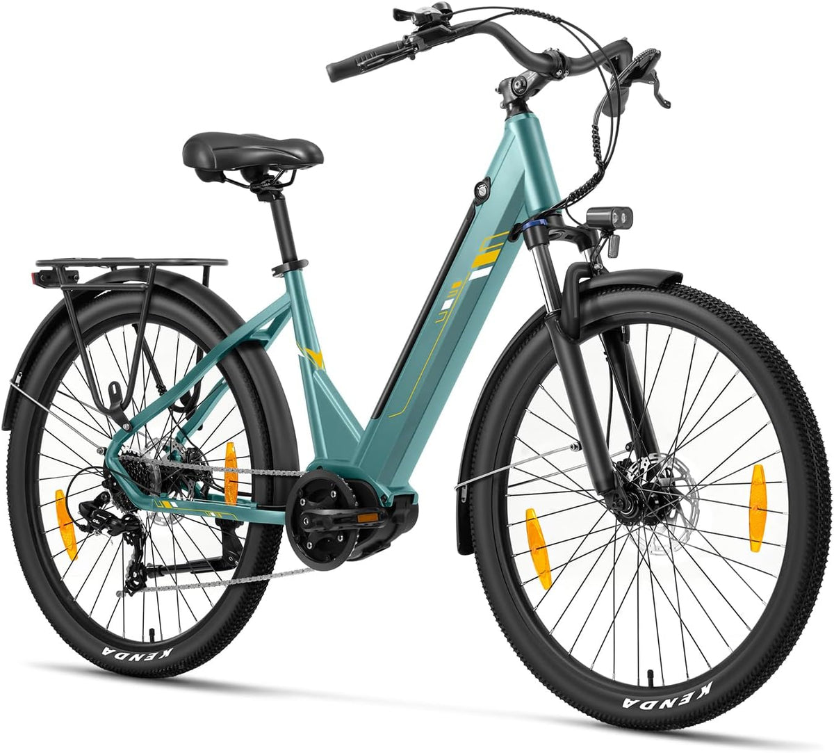 Touroll, E-Bike, 36 V, 13Ah, Grau/Weiss, Urbano 3 27, 5'' City mit 70N.M Mittelmotor und Akku Pedelec Cityräder