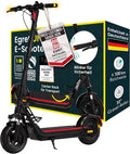 EGRET, E-Scooter, Schwarz, Neuerscheinung 2026: Unit mit Strassenzulassung, 20 km / h, 100 km, Doppelfederung