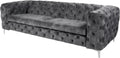 Sofa, Riess Ambiente, 235 cm, Dunkelgrau, MODERN BAROCK - - - Samt Chesterfield