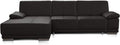 CAVADORE, Sofa, Braun, Bett Corianne in Echtleder / Eck inkl. Schlaffunktion und
