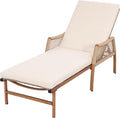 Avestar, Terrassen Sitzmöbel, Beige, Sonnenliege Lounge mit Verstellbarer Rückenlehne & Kissen, Gartenliege mit Rattan Armlehnen