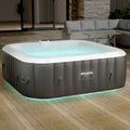 Arebos, Aufblasbare Pools, 185 x 185 cm, 910 Liter, Grau, Spa Whirlpool, 6 Personen, Outdoor