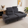 LUXOAK, Sofa, 220 cm, 84 cm, Grau, 3-Sitzer mit Verstellbarer Sitztiefe 53 /