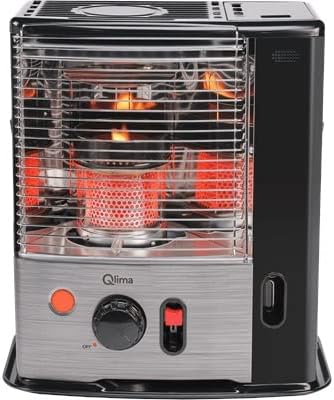 Qlima, Kaminofen, 2,7 kW, Grau/Schwarz, Petroleumofen R7327SC-2 mit CO2-Wächter und Leistung - kein