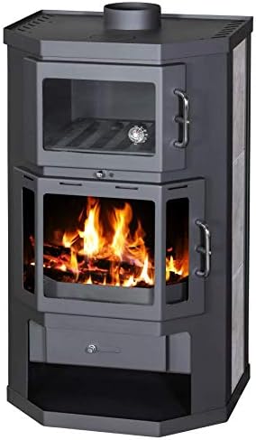 Victoria-05 Ltd., Kaminofen, 9,51 kW, Schwarz, mit Backfach+Herdplatte Taro F