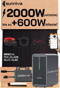 SUNNIVA, Netzgebundene Systeme, 2000 W, 500 W, Schwarz/Grau, ® Balkonkraftwerk mit 2, 24 kWh Speicher MARSTEK B2500-D