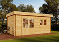 Alpholz, Gerätehaus, 520x320 cm, 28 mm, Braun, Gartenhaus Spree-28 A aus Holz in imprägniert Pinie mit