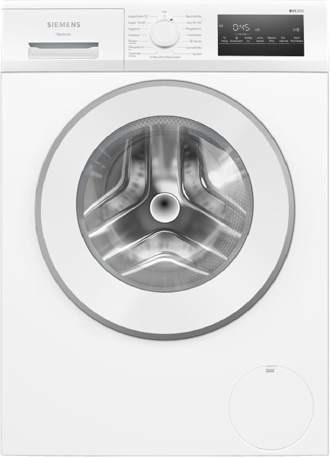 Siemens, Waschmaschine, 9 kg, Weiss, iQ300 1400 UpM smartFinish WM14N22A