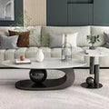 Sofa, PVYGDXYI, Schwarz, Ovale Couchtische aus Stein für das Wohnzimmer, moderner ovaler Couchtisch aus zeitgenössischem Stein