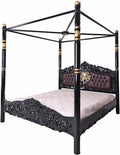 PALAZZO INT, Bettgestelle mit Lattenrost, Weiss/Grau, Barock Himmelbett „Villa Royale'