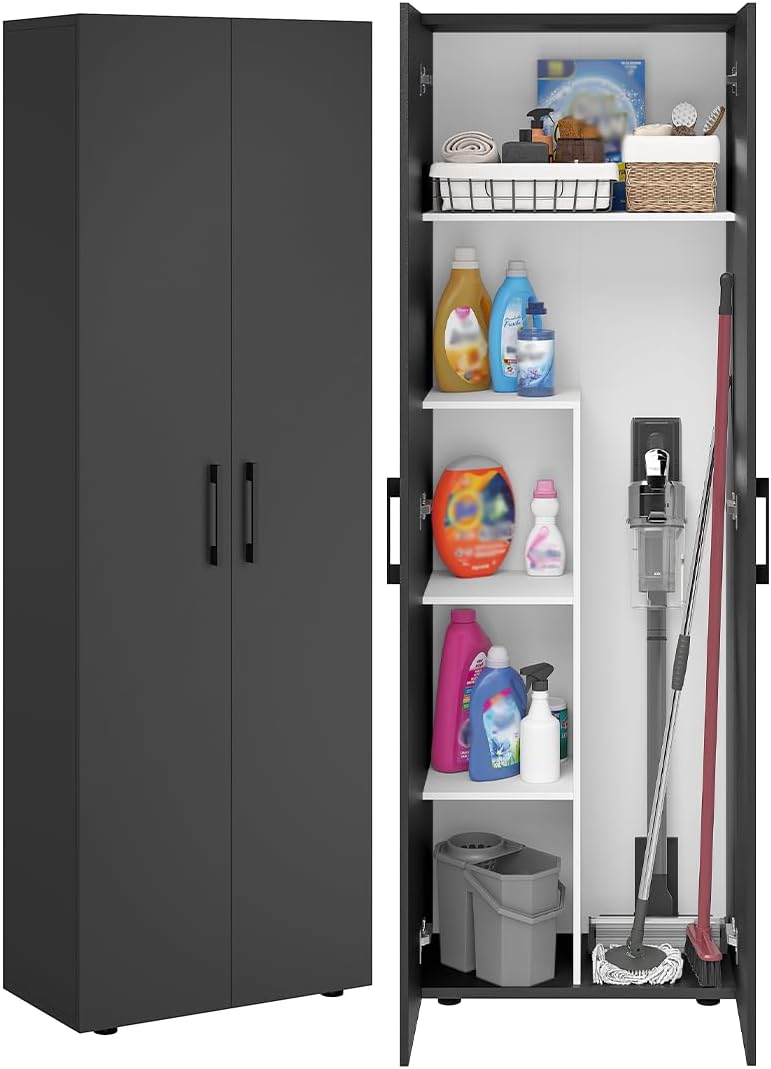 Bellamio, Staubsauger, 60 cm, Schwarz, Apol Besenschrank breit, fach, Stauraum