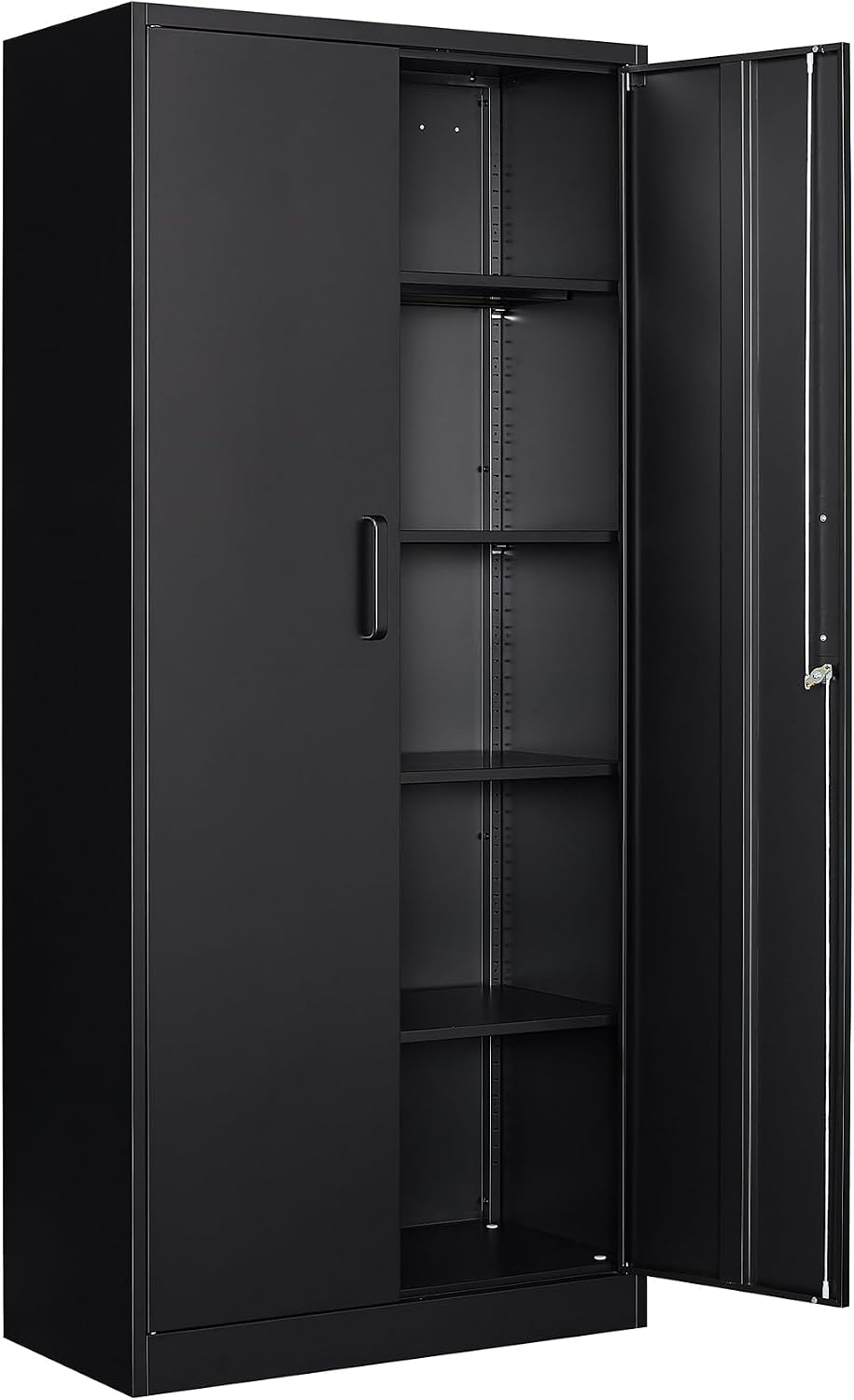 Sightlife, Aktenschränke, 170X78X39 cm, Schwarz, Aktenschrank abschliessbar mit 2 Türen Metallschrank