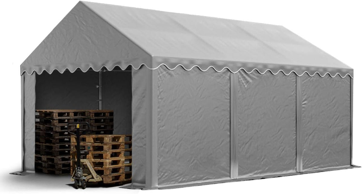 TOOLPORT, Carports, Grau, Lagerzelt 3x6 m Industriezelt Unterstand PVC Plane 750 N