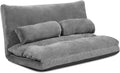 COSTWAY, Sofa, Grau, Klappbares Boden, 3 in 1 Schlaf mit Schlaffunktion und Verstellbarer, bett mit 2 Lendenkissen