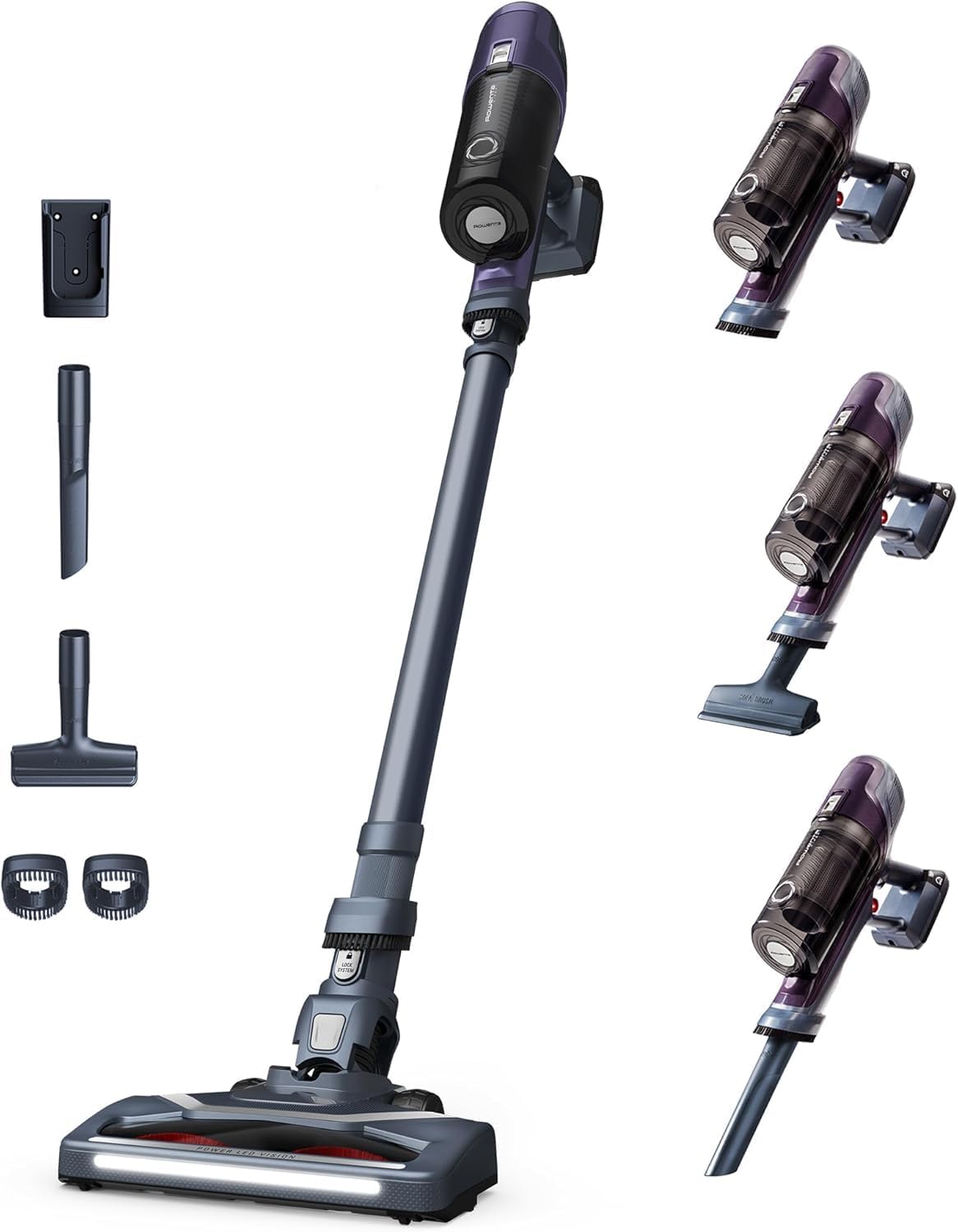 Rowenta, Stabstaubsauger, 100 W, Violett/Schwarz, X-Pert 6.60 Essential Akkustaubsauger, Leistung, 45 Min Laufzeit