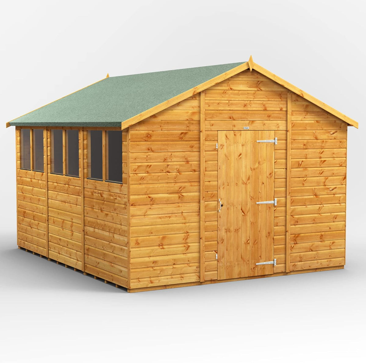 POWER, Gerätehaus, Orange, PVC Window Sills, Door & Window Flexibility, Made from Extra Thick Timber & Toughened Glass