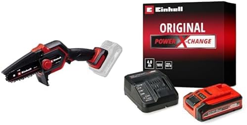 Einhell, Kettensäge, 12,5 cm, 4,0 Ah, 18 V, Rot/Schwarz, Akku-Ast GE-PS 18 / 15 Li BL Power X-Change (, Brushless