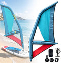 aallwwsso, Surfsegel, 2.2 m, Weiss/Blau, Professionelles Aufblasbares Segel Für Paddle Board, Sup-Segel Mit 360° Drehbarer Basis