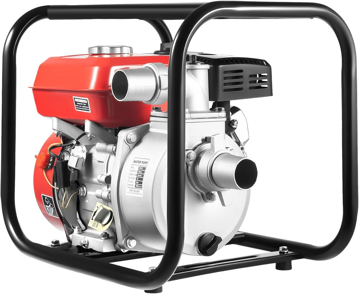 CuCummoo, Pumpen, 2 Zoll, 30 m, 26m, Rot/Schwarz, Wasserpumpe Benzin 7.5PS, Motorpumpe ³ / h Förderhöhe
