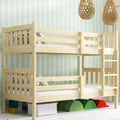 Interbeds, Bett, 90x200 cm, Beige/Grau, Etagen aus Holz mit Lattenrost Kinder umbaubar