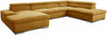 CAVADORE, Sofa, Gelb, Wohnlandschaft Alkatraz im modernen Design / U-Form mit