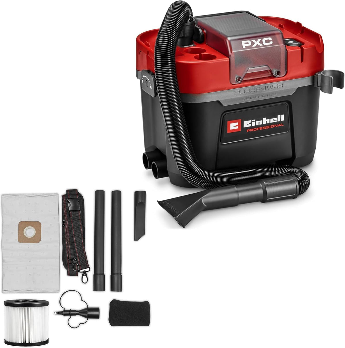 Einhell, Nass-Trockensauger, Grau, Professional Akku- TP-VC 18 / 10 Li BL L-Solo