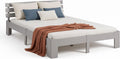 Homestyle4u, Bett, Grau, Holz 160x200 mit Lattenrost Kiefer Holz