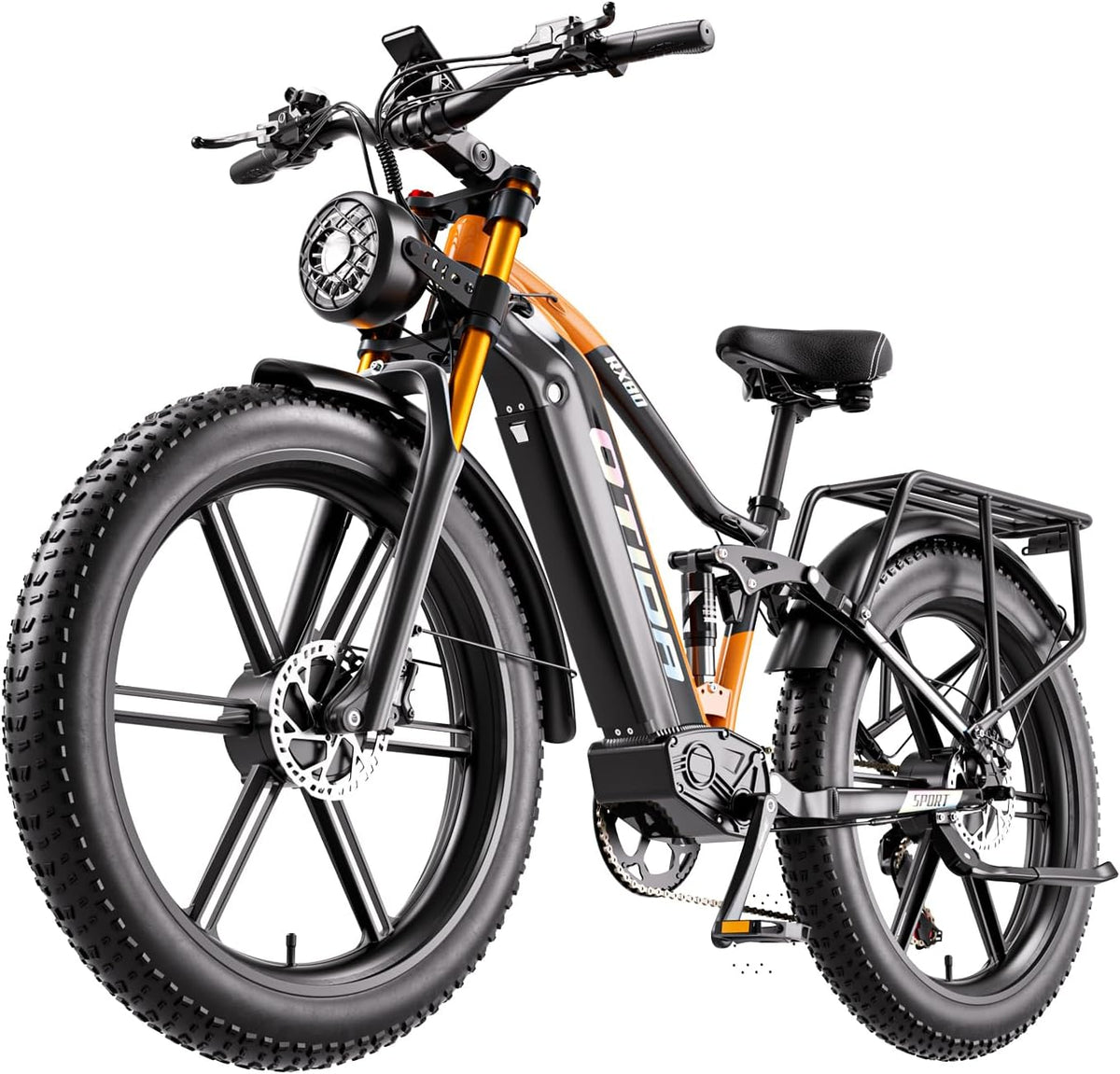 OTIDA, E-Bike, 48 V, 20Ah, Grau/Schwarz, Doppelter Motor 190 N.m E Bike Herren Damen Elektrofahrrad, Ebike Akku bis 140km