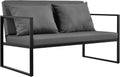 Sofa, casa.pro, 70 x 114 x 60 cm, Bank: Eisen, pulverbeschichtet, Kissen: Stoff, 100% Polyester, Schwarz/Dunkelgrau