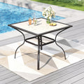 PHI VILLA, Esstisch, 94x94x74 cm, Weiss/Grau, Gartentisch Wetterfest, Metall Outdoor Tisch Table