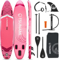 TSUNAMI, SUP-Board, 160 kg, 350 cm, Rosa/Rot, Stand-up-Paddle-Board PRO, mit Komplettes Zubehör, Pumpe und Sicherheitsleine
