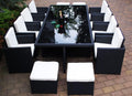 Ragnarök-Möbeldesign, Essgruppe, Schwarz, Wieland Premium PolyRattan - Deutscher Hersteller - 8 Jahre