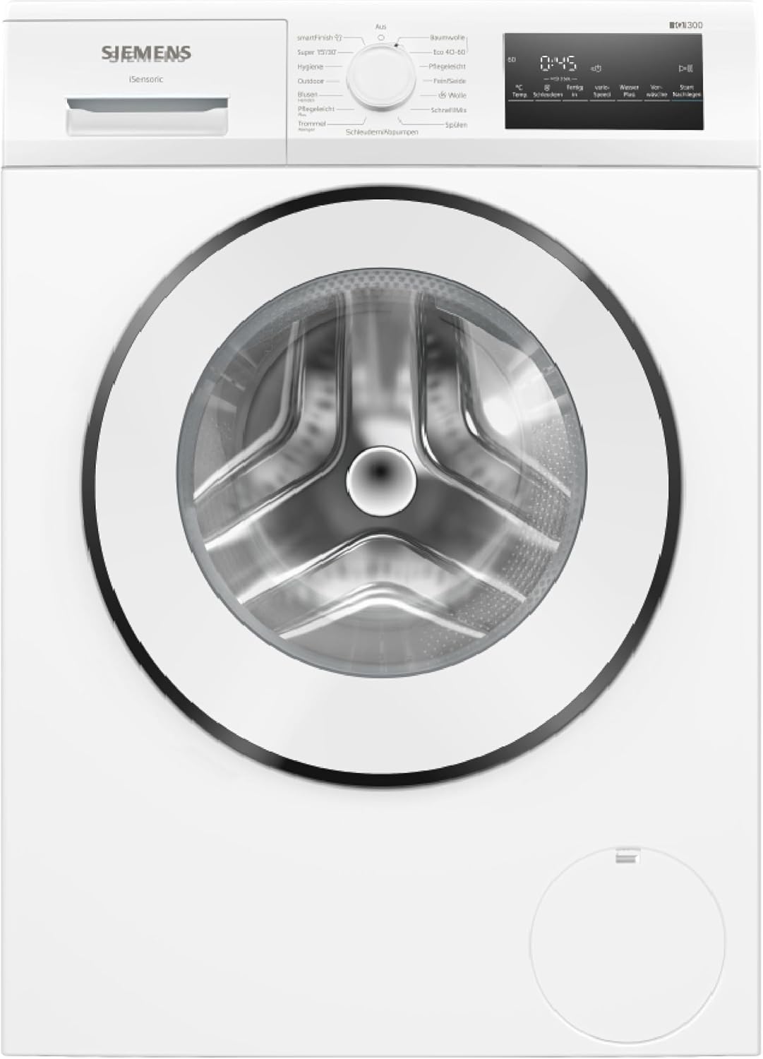 Siemens, Waschmaschine, 8 kg, Grau/Weiss, iQ300 1400 UpM smartFinish WM14N226